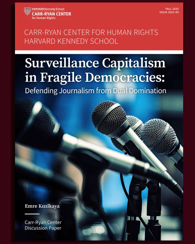 Surveillance Capitalism in Fragile Democracies — Harvard Carr-Ryan Center discussion paper cover